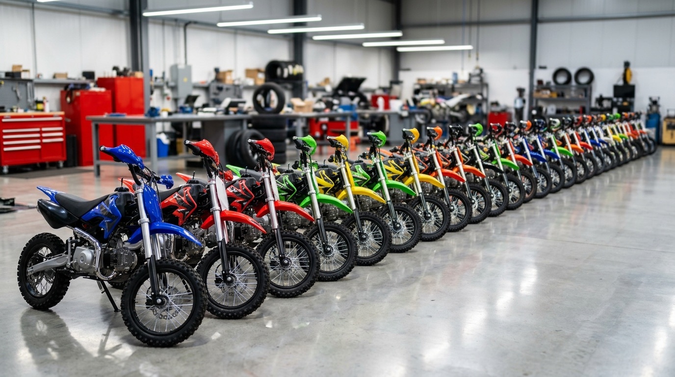 Pitbike i mini crossy w warsztacie – różne modele i pojemności